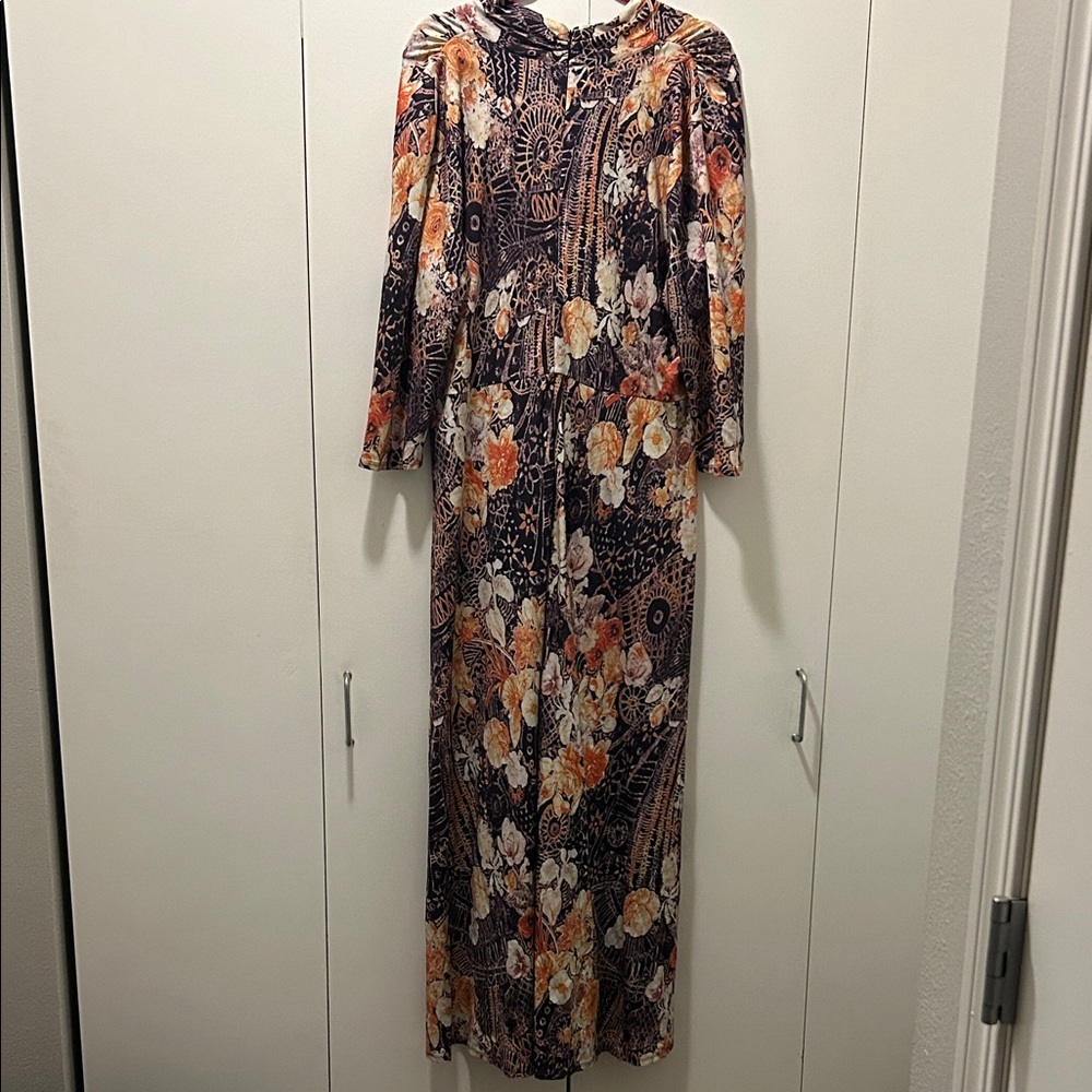 NWOT Soft Surroundings Multicolor Floral 3/4 length Sleeve Dress - Picture 7 of 8